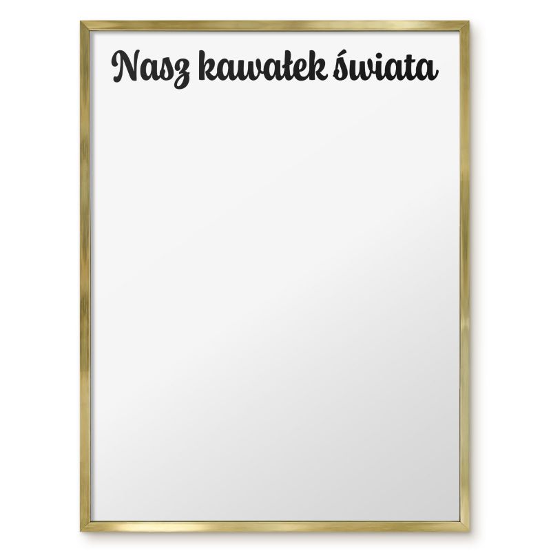 Tablica Magnetyczna Tulup 60x80 cm Nasz kawałek świata 1 - Złota rama Do salonu, sypialni 1 szt.