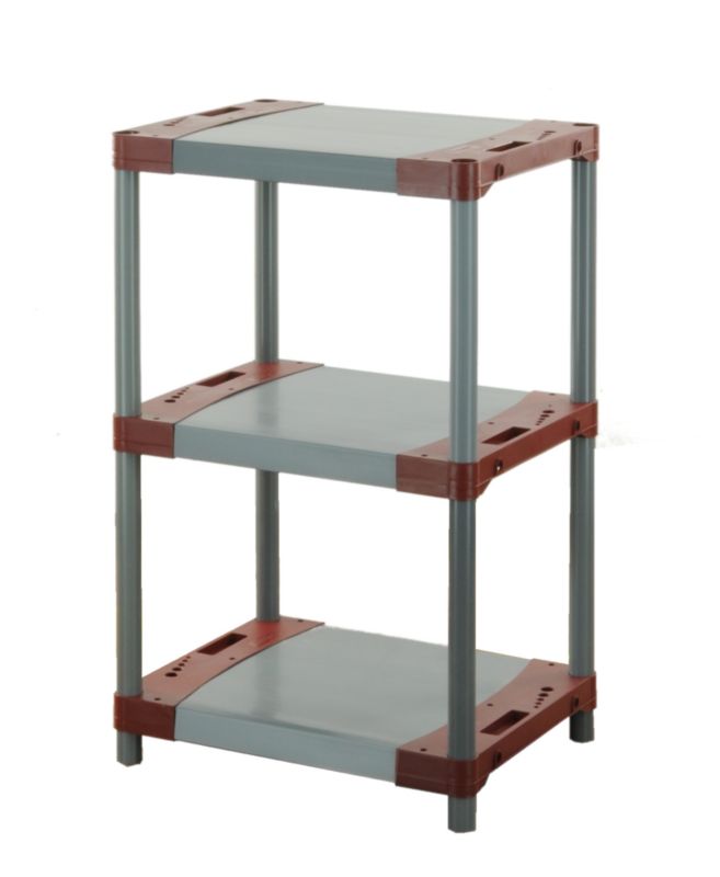 Regał plastikowy MODO24 czerwony do piwnicy 98x50x46 cm 97% recykling 1 szt.