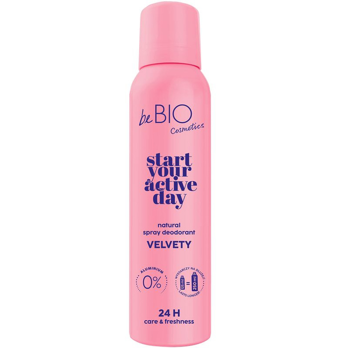 beBIO Naturalny dezodorant w sprayu Velvety, 125 ml