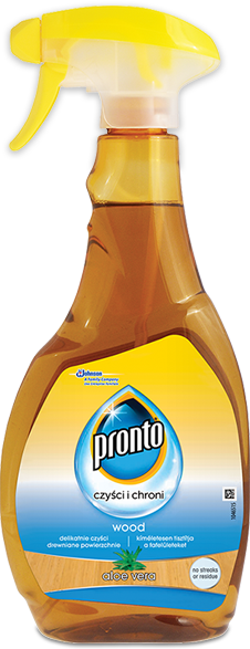 Płyn do czyszczenia powierzchni drewnianych Pronto Wood Aloe Vera, z rozpylaczem, 500ml