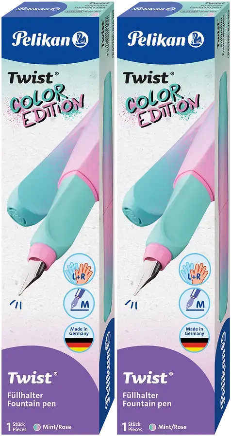 2x Pióro wieczne Pelikan Twist Color Edition, M, różowo-niebieski