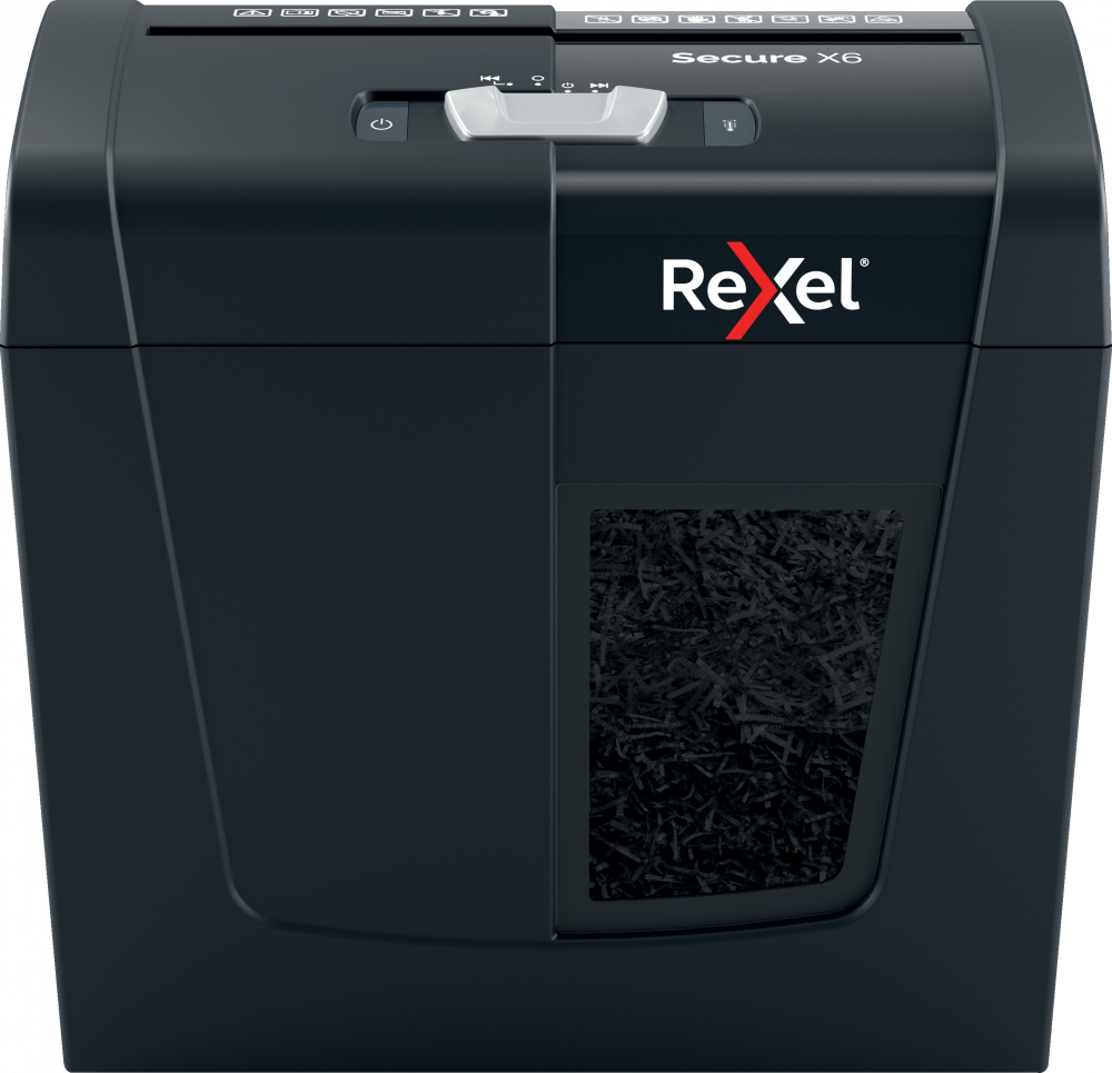 Niszczarka do papieru Rexel Secure X6 Whisper-Shred, konfetti 4x40mm, 6 kartek, P-4 DIN, czarny