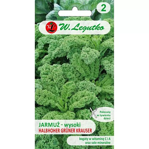 1 pac, Varză kale Halbhoher Grüner Krauser (Green Curled) - Semințe: Mod de ambalare: 1 g