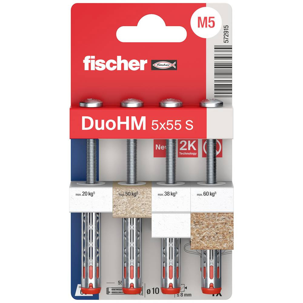 Kotwa do pustaków ściennych DuoHM 5x55mm S PH TX 4 sztuki Fischer
