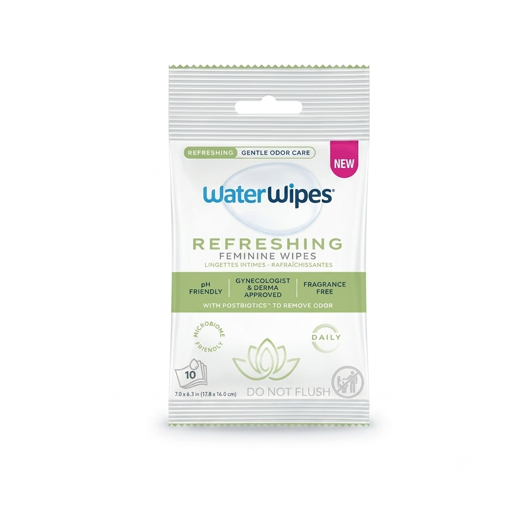 Waterwipes femcare refreshing - chusteczki do higieny intymnej, 10 sztuk
