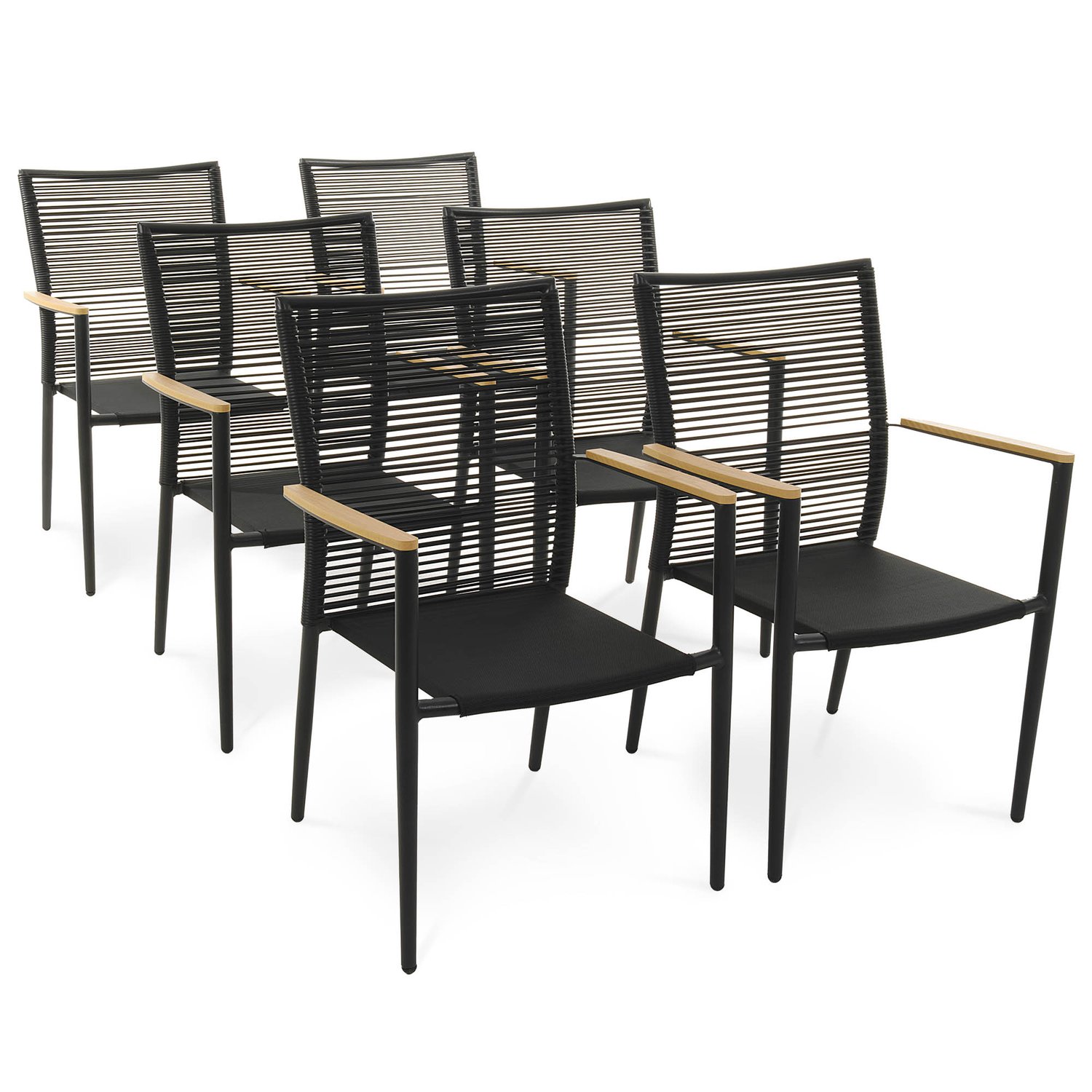 6er Set Gartenstühle Asti - Beige