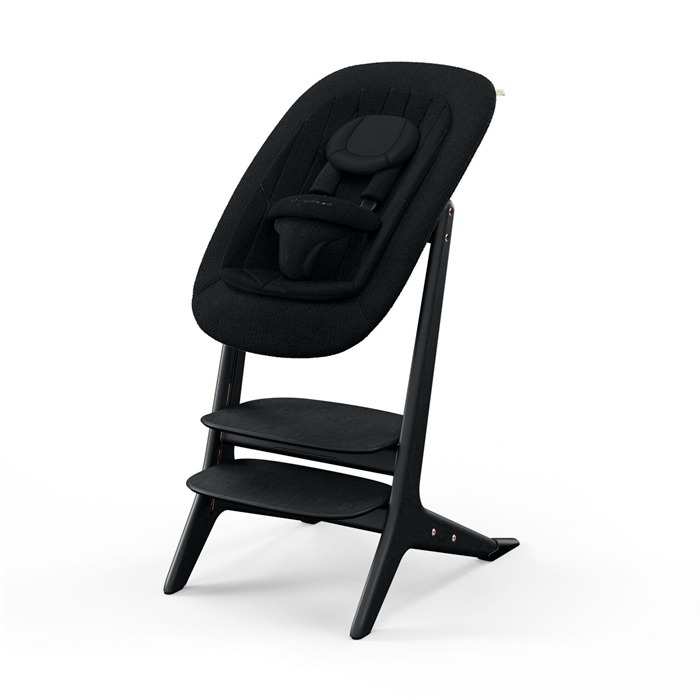 Cybex Lemo Platinum 4-w-1 - krzesełko do karmienia z bujakiem, zestawem Baby Set i tacką-Black Wood