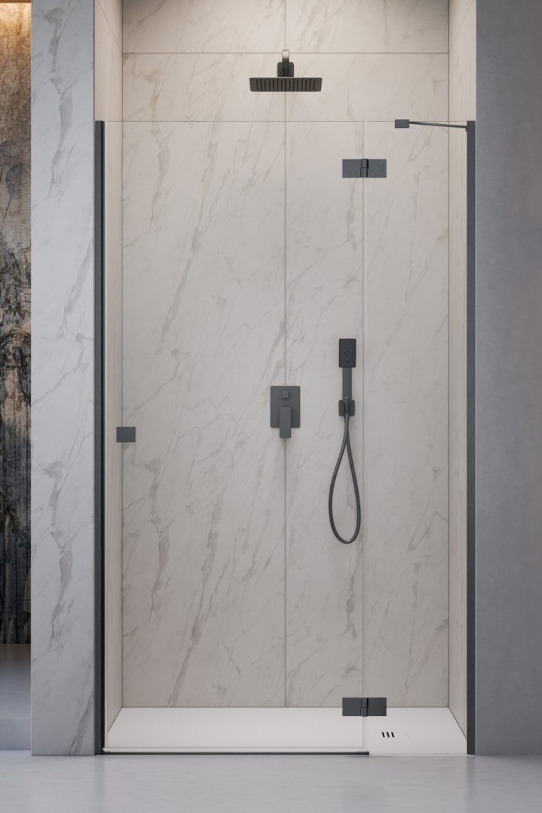Darmowa Dostawa - Drzwi prysznicowe 110 cm uchylne szczotkowany/szkło przezroczyste Radaway Essenza Brushed GunMetal DWJ 13850159201L