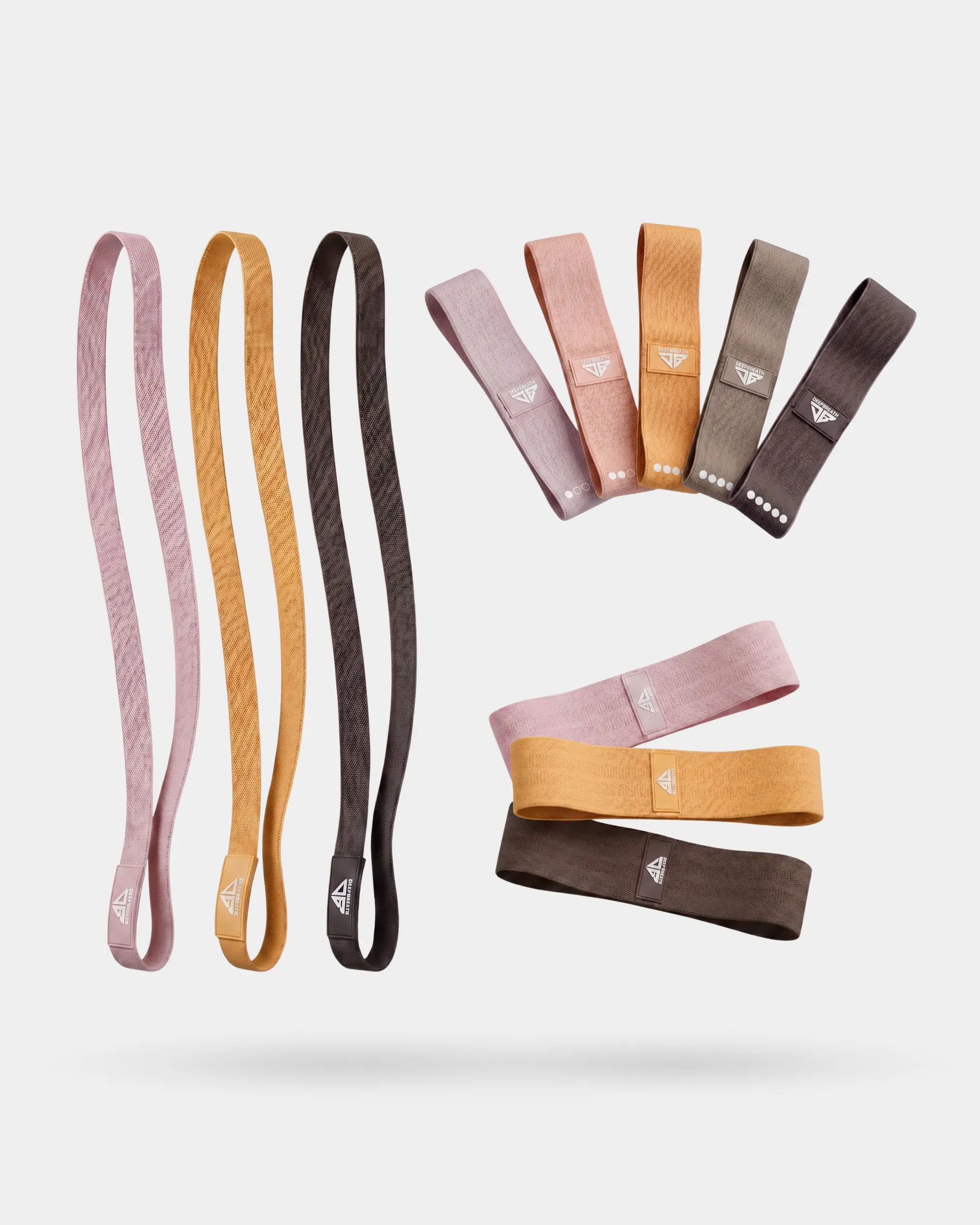 Zestaw gum Caramel Coffee - Mini Band, Hip Band i Power Band - Deep Breath