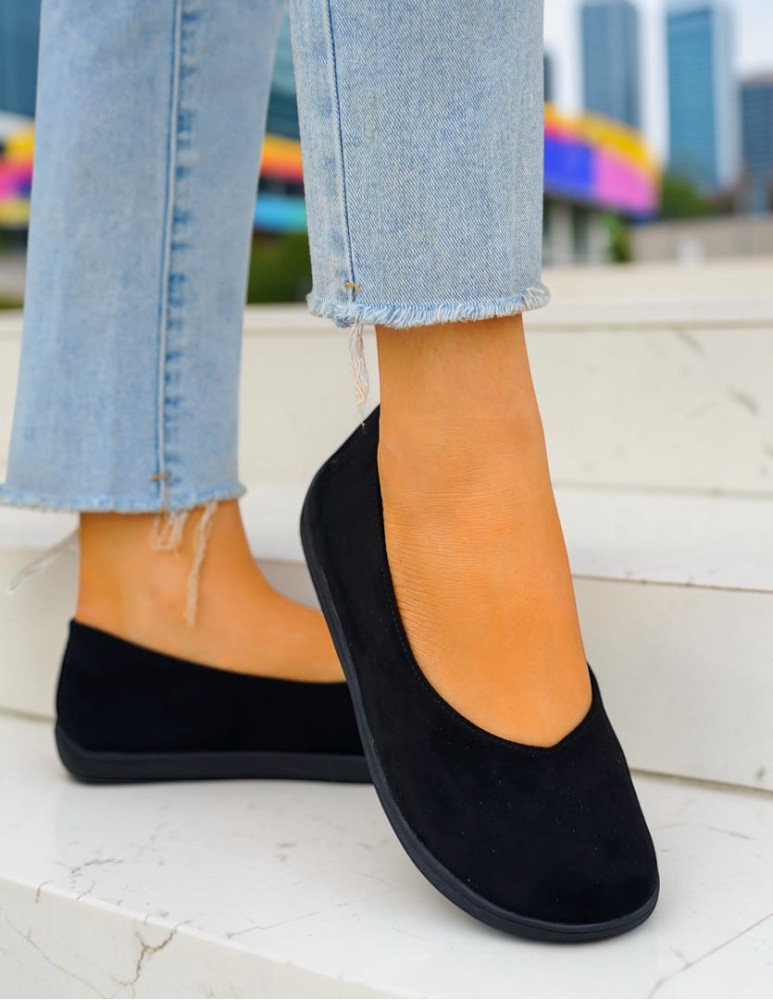 Czarne Zamszowe Mokasyny Barefoot Ideal