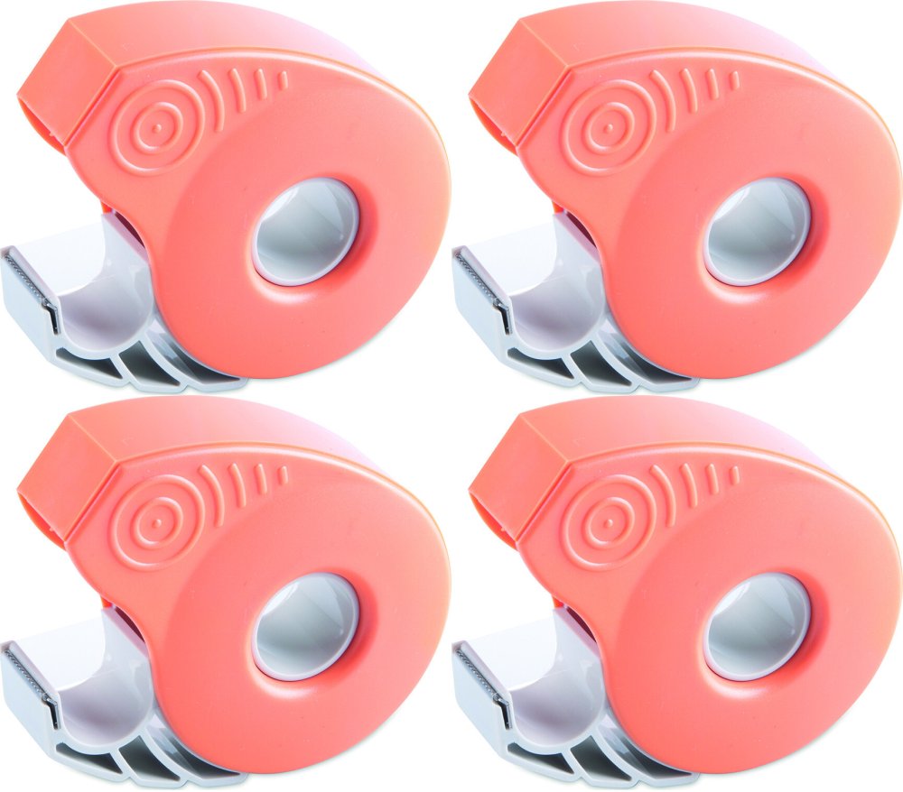 4x Podajnik do taśmy klejącej ICO Smart + taśma 19mmx33m, pomarańczowy
