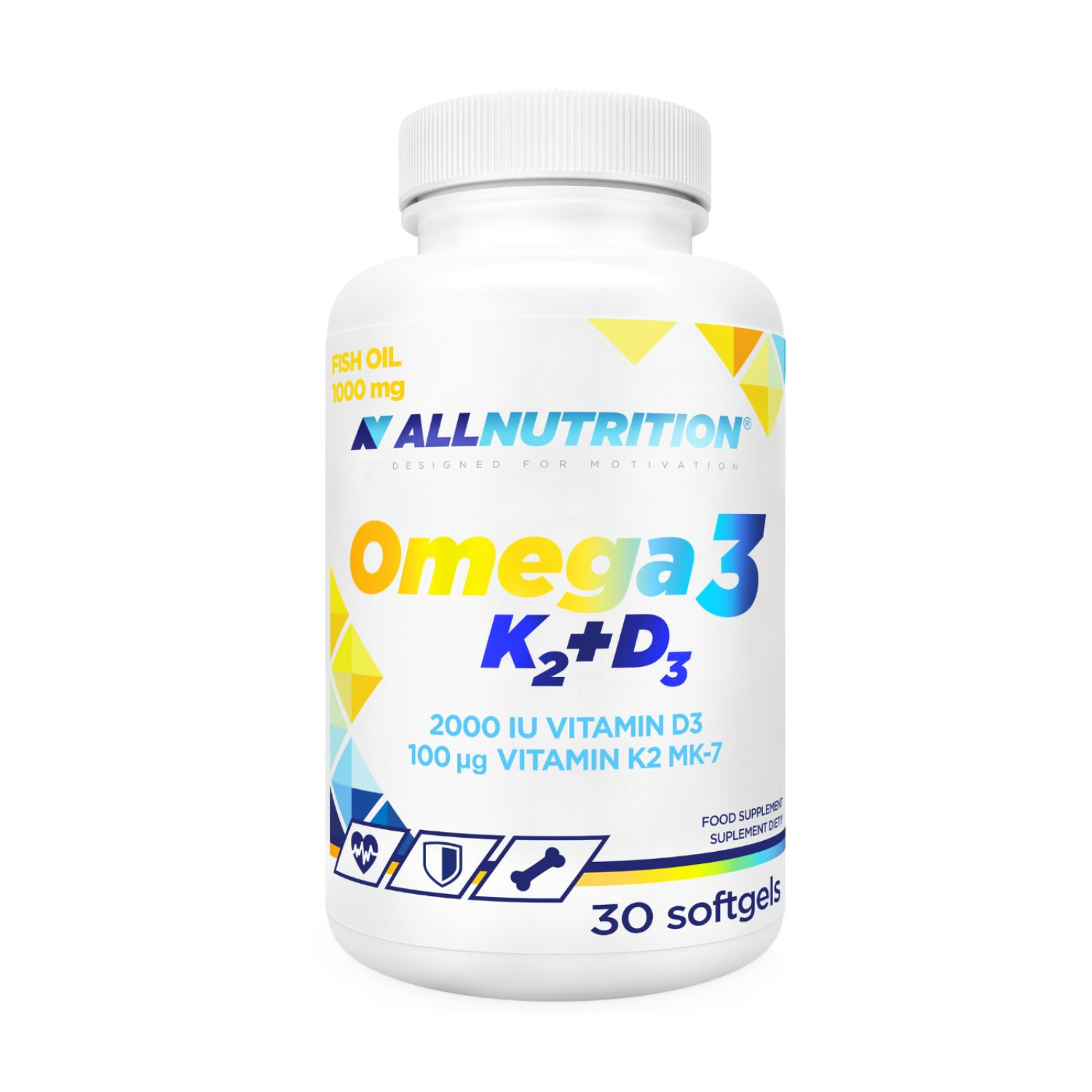 Allnutrition, omega 3 k2+d3, 30 kapsułek