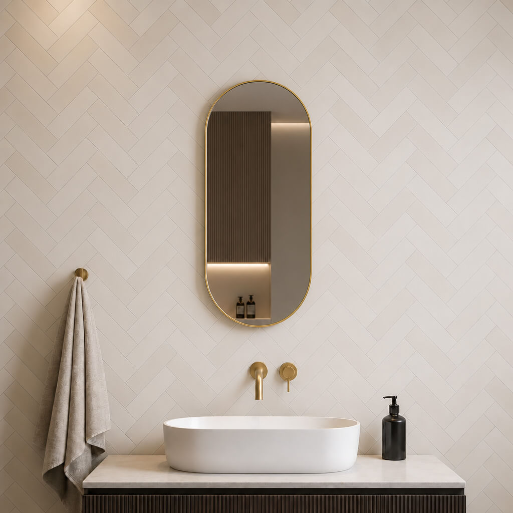 Baltica Design Aluma lustro 45x90 cm owalne złote