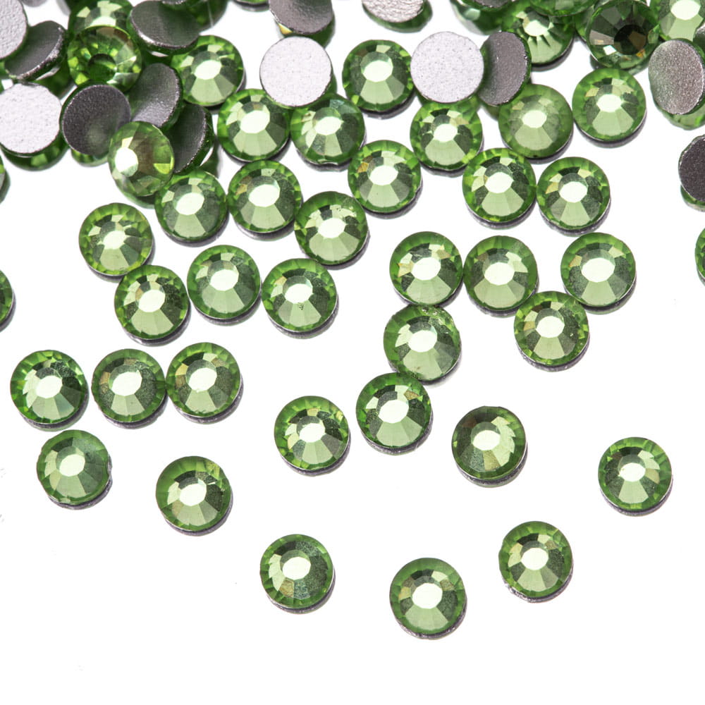 Cyrkonie do paznokci szklane SS10 Peridot ok.1440 szt paczka