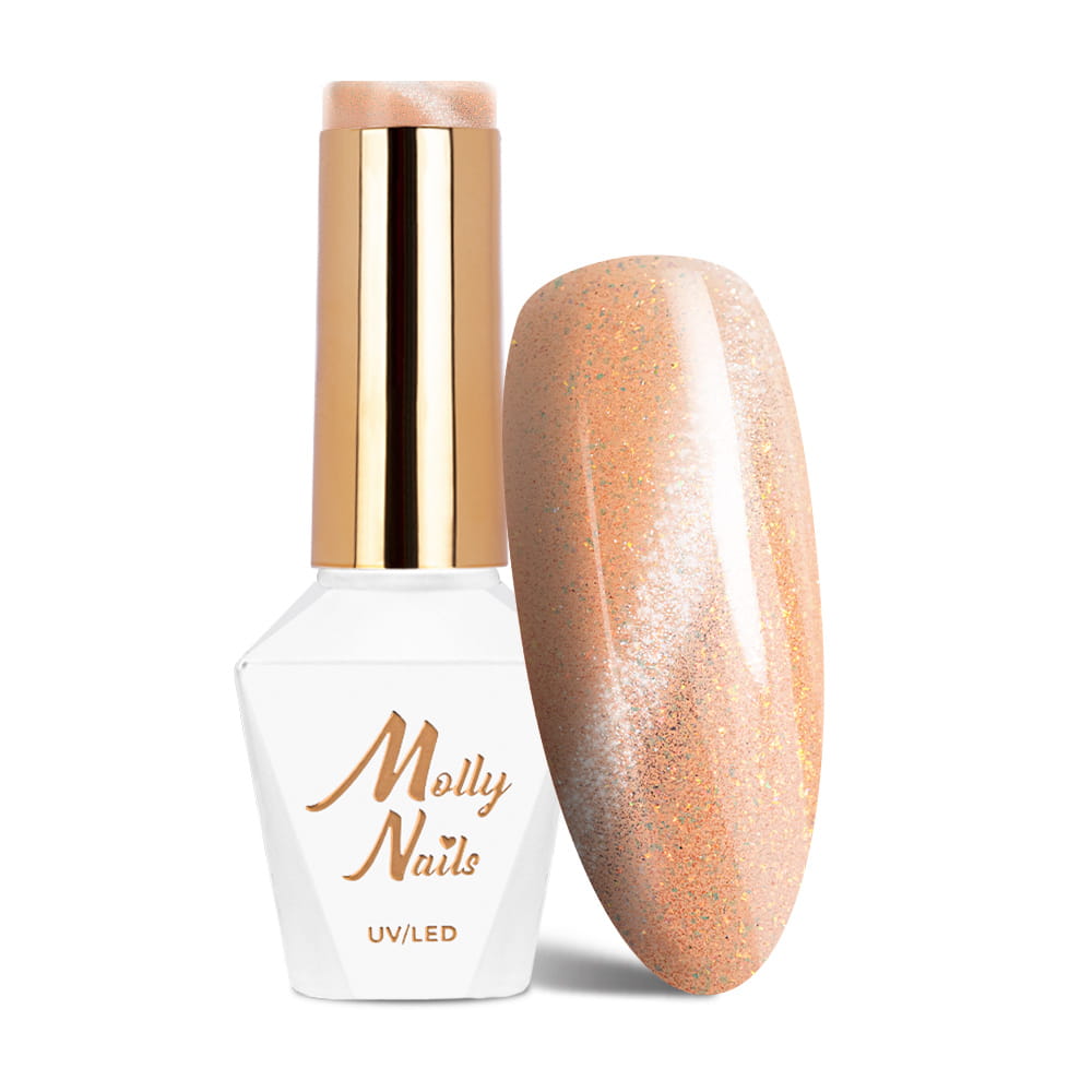 Lakier hybrydowy LED/UV Gel Polish Oranges Cat Eye Pastel Nr 180 Molly Nails HEMA/Di-HEMA Free 8g