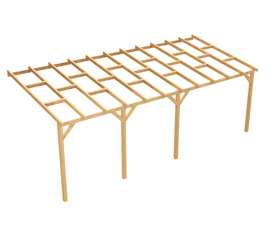Zadaszenie tarasu 300 x 675 cm pergola ogrodowa przyścienna drewniana