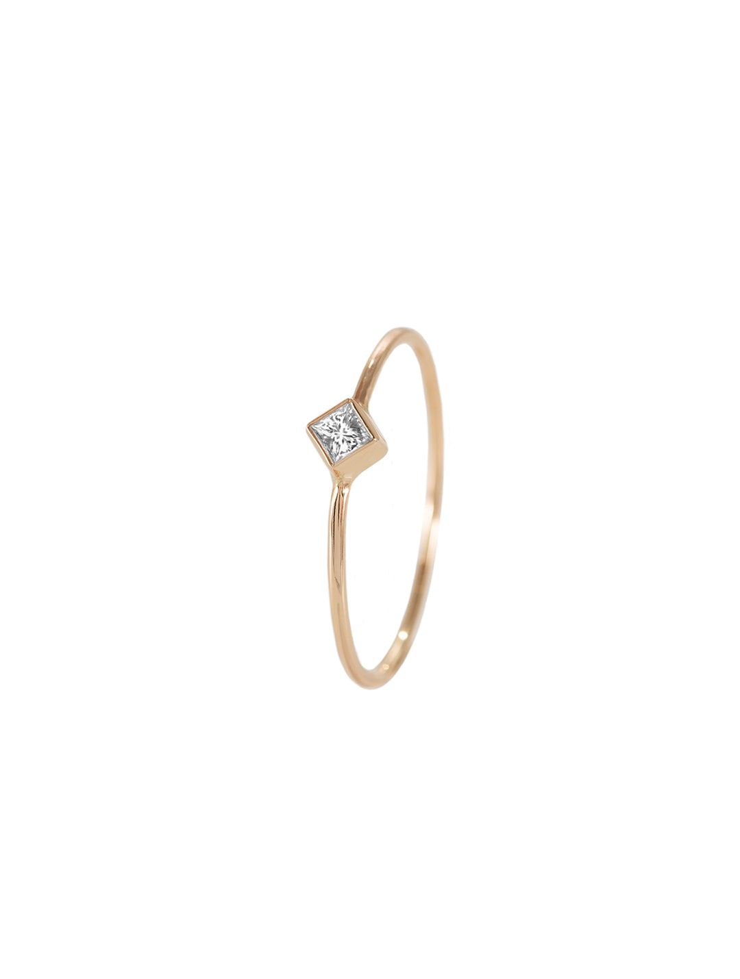 Princessa Cut Diamond Ring - pierścionek z diamentem w szlifie princessa, 17