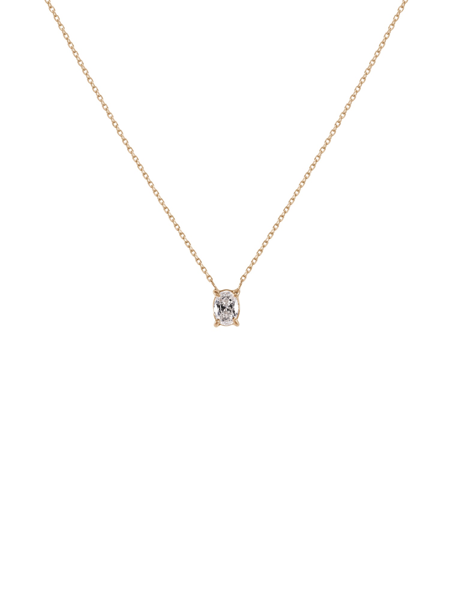 Oval Diamond Necklace - naszyjnik z owalnym diamentem, 40