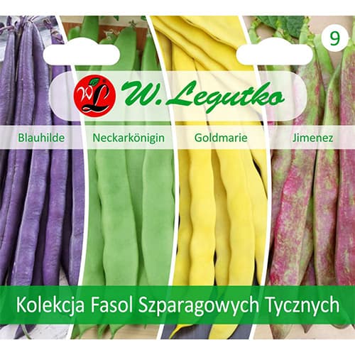 1 szt, Kolekcja fasol szparagowych tycznych, 4 odmian - Nasiona: Ilość w opakowaniu: 1 opak