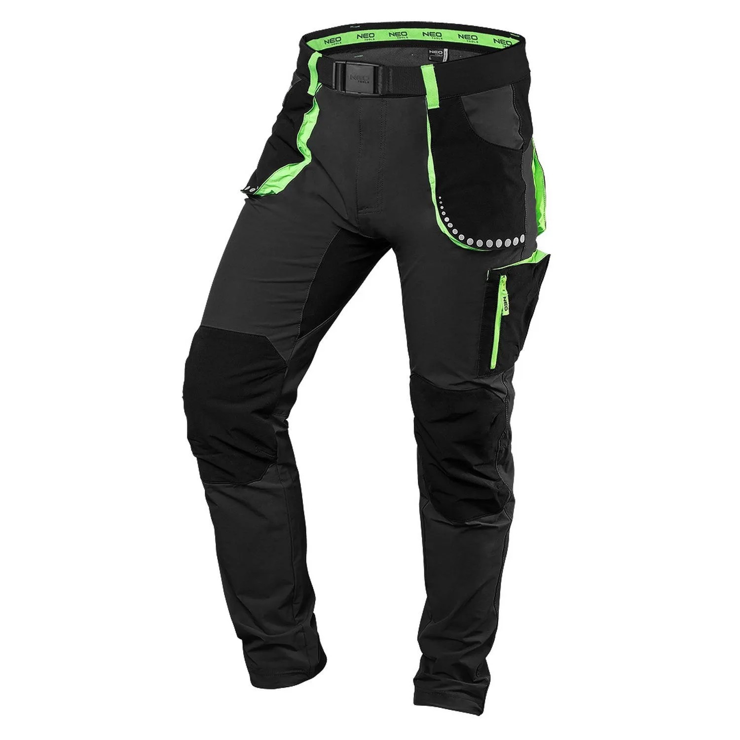 NEO TOOLS Spodnie robocze PREMIUM 4 way stretch czarne, roz. M
