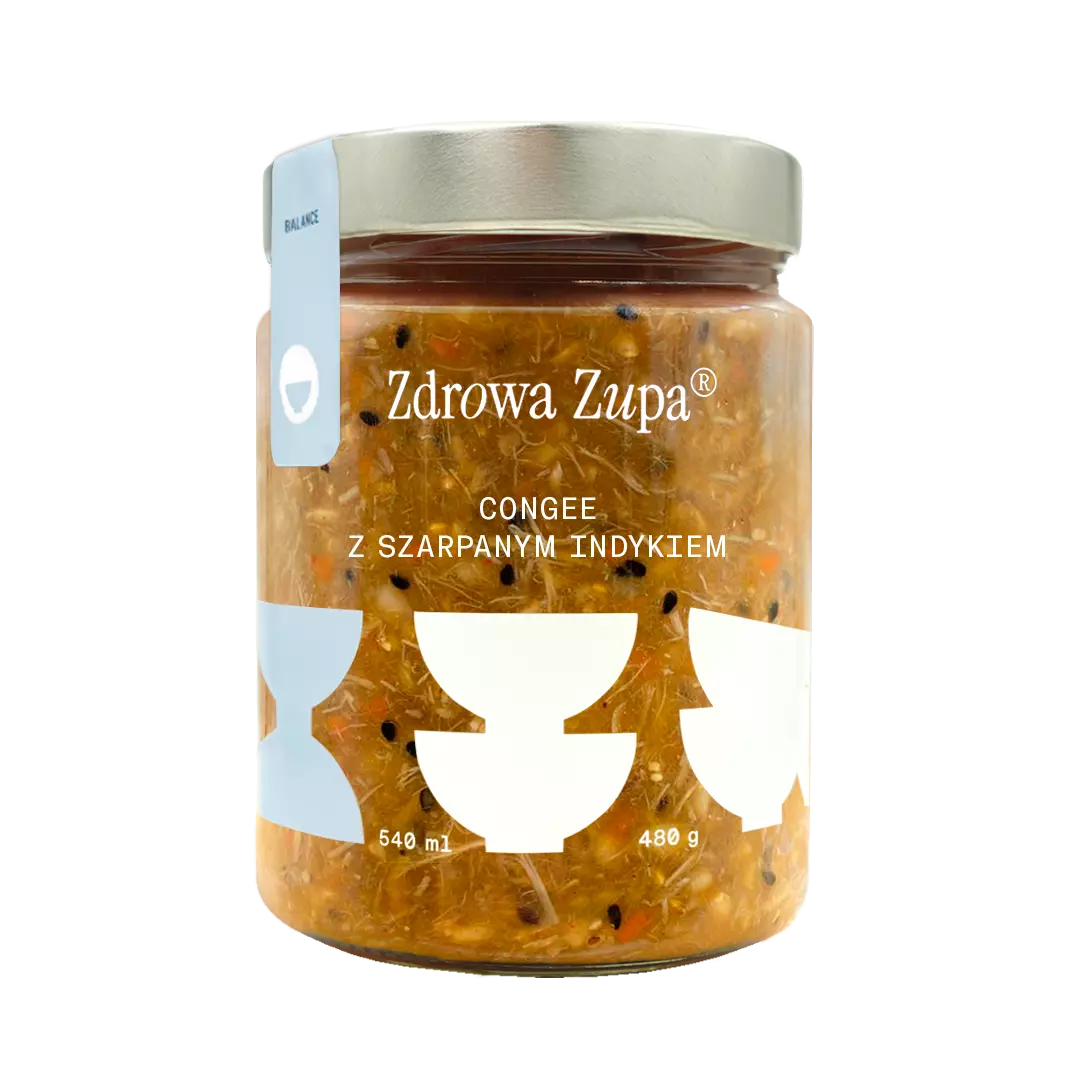 Congee z szarpanym indykiem