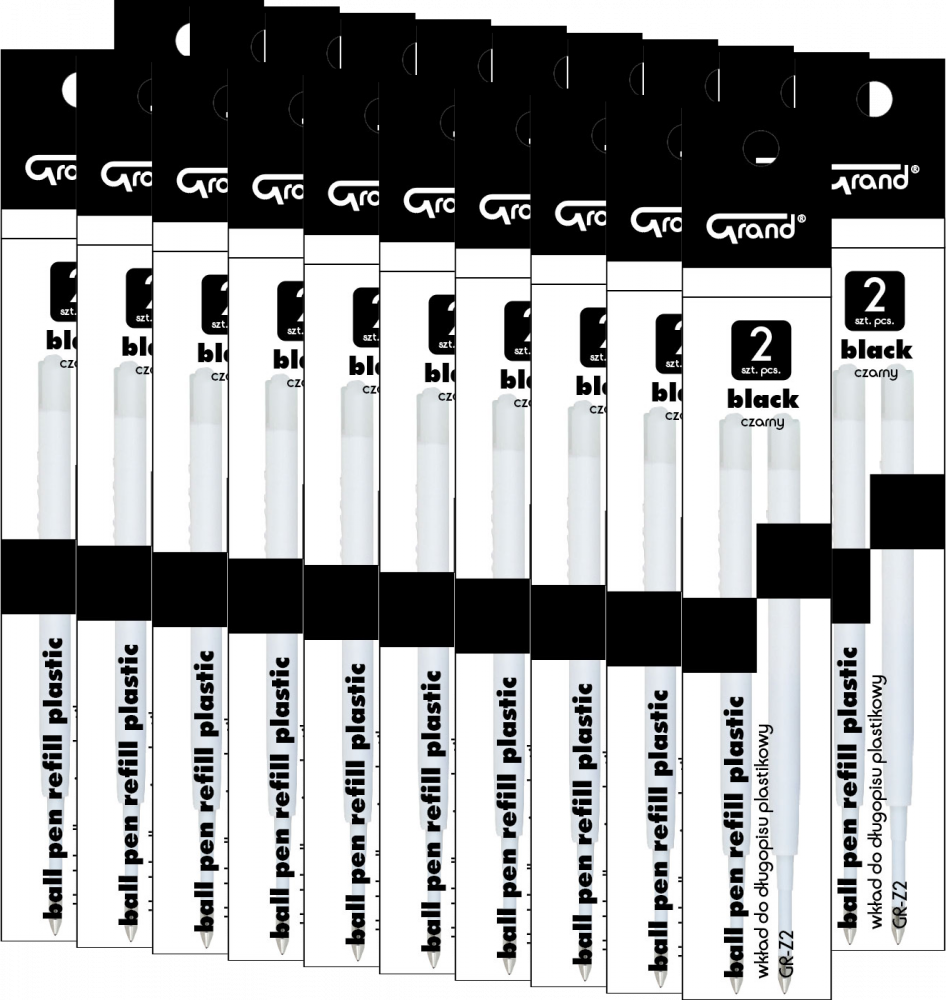 20x Wkład wielkopojemny Grand GR-Z2, plastikowy, 1mm, 2 sztuki, czarny