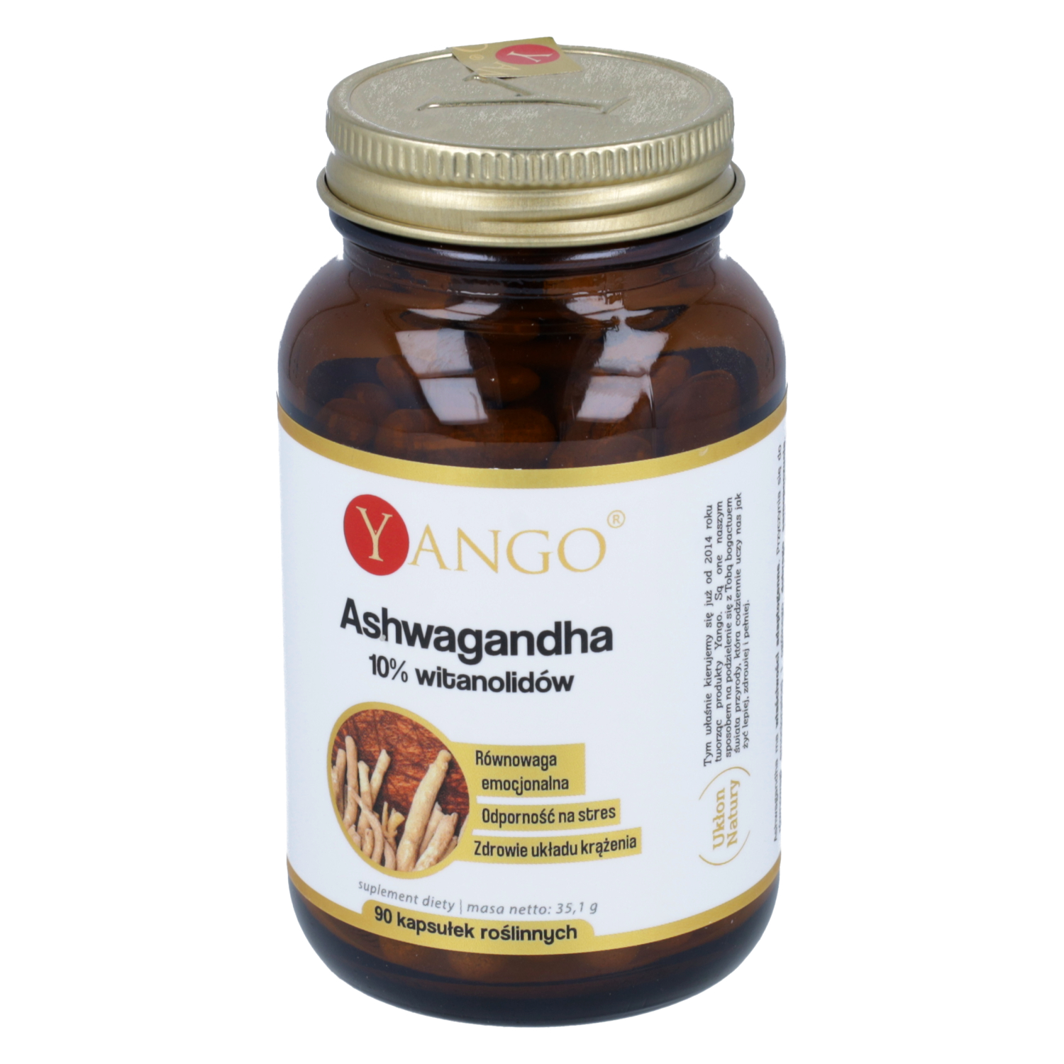 Yango ashwagandha 10% witanolidów, 90 kapsułek