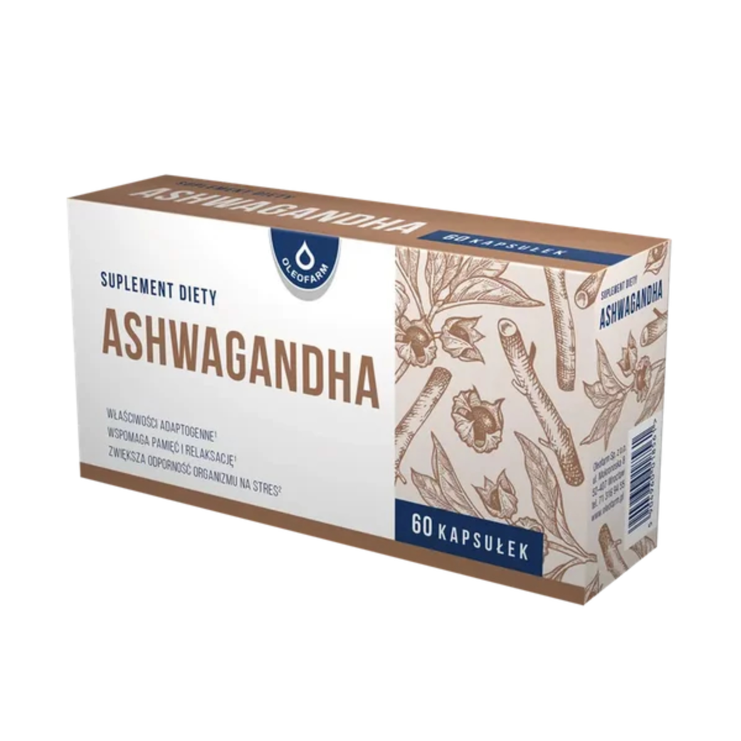 Oleofarm, ashwagandha, 60 kapsułek