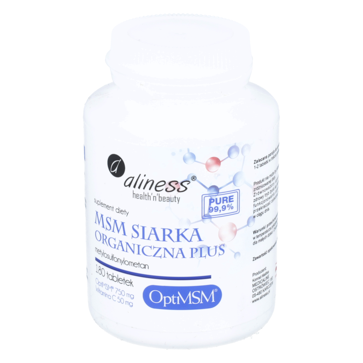 Aliness msm siarka organiczna, 180 kapsułek