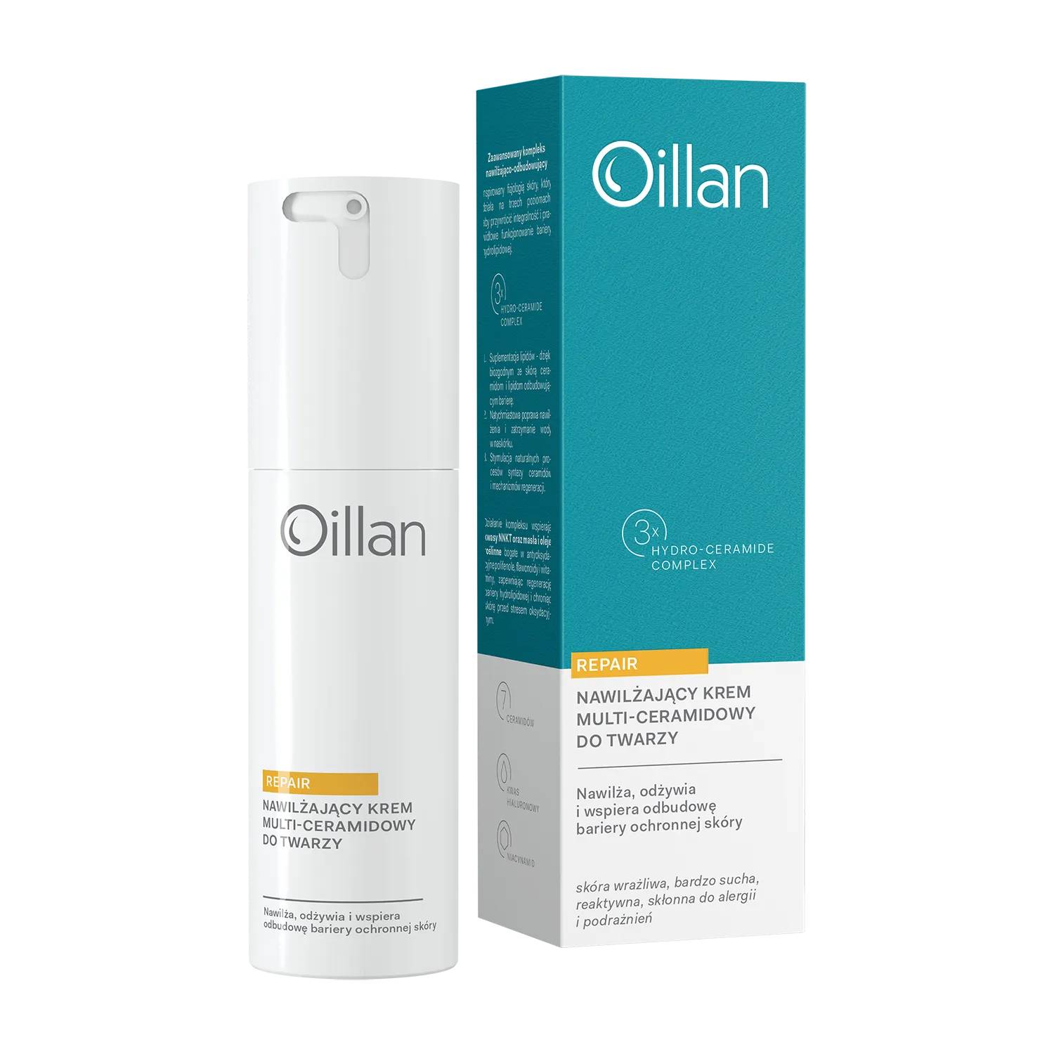 Oillan repair - nawilżający multi-ceramidowy krem do twarzy, 50 ml