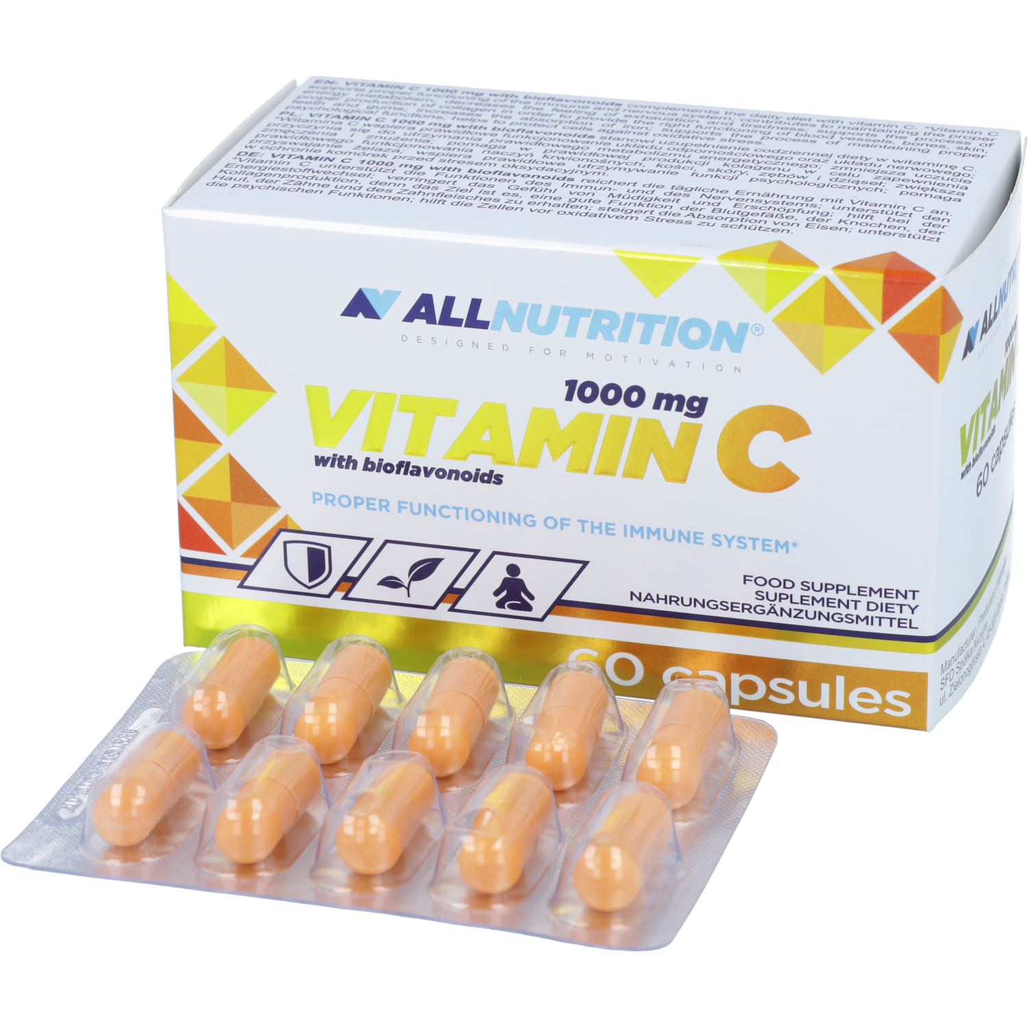 Allnutrition witamina c 1000 mg z bioflawonoidami, 60 kapsułek
