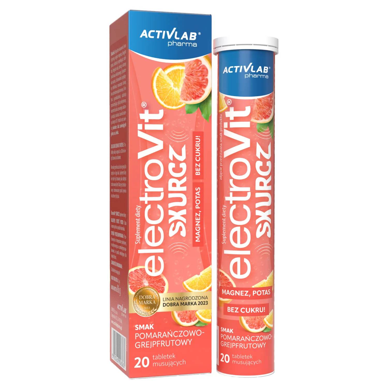 Activlab electrovit skurcz, smak pomarańczowo-grejpfrutowy, 20 tabletek musujących