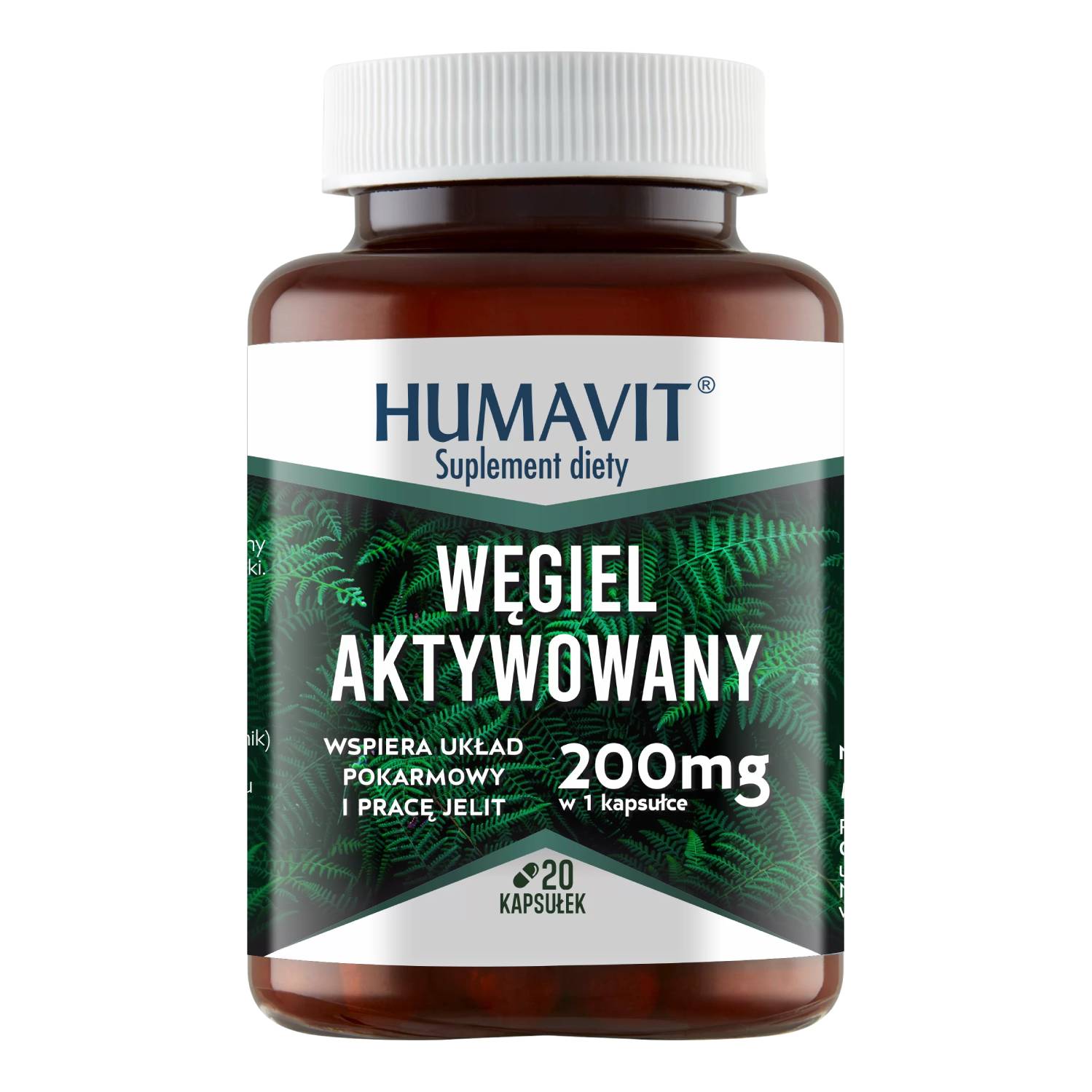 Humavit, węgiel aktywowany, 20 kapsułek