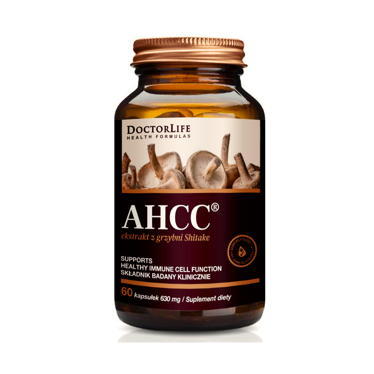 Doctorlife - ahcc, ekstrakt z grzybni shitake, 60 kapsułek
