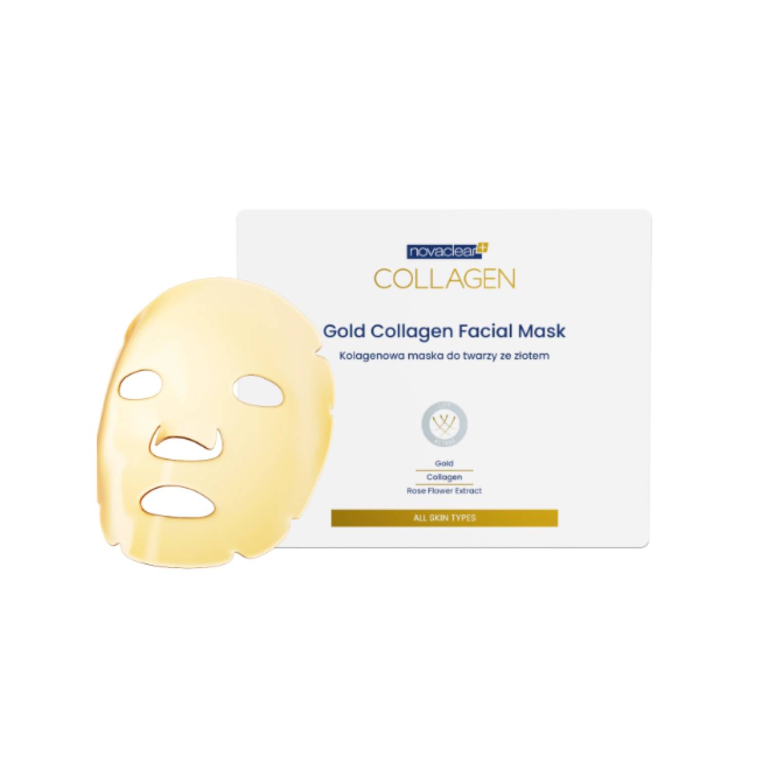 Novaclear collagen - kolagenowa maska do twarzy ze złotem, 1 sztuka