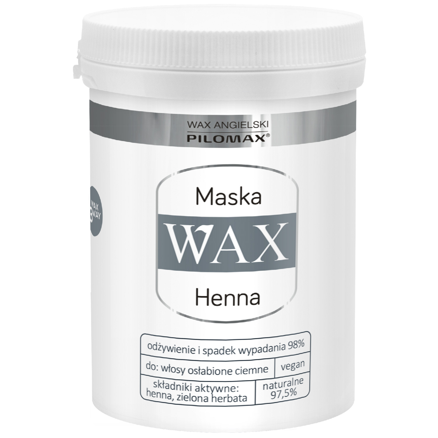 Pilomax henna wax naturclassic - regenerująca maska do włosów ciemnych, 240 ml