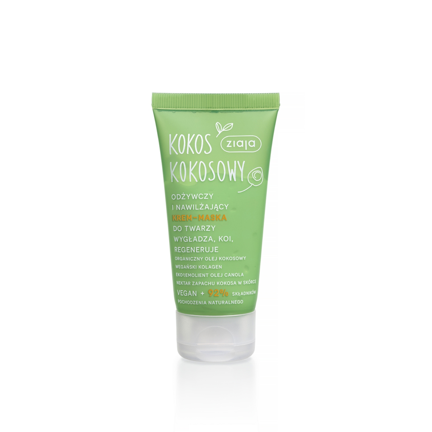 Ziaja - odżywczy i nawilżający krem-maska do twarzy, kokosowy, 50 ml