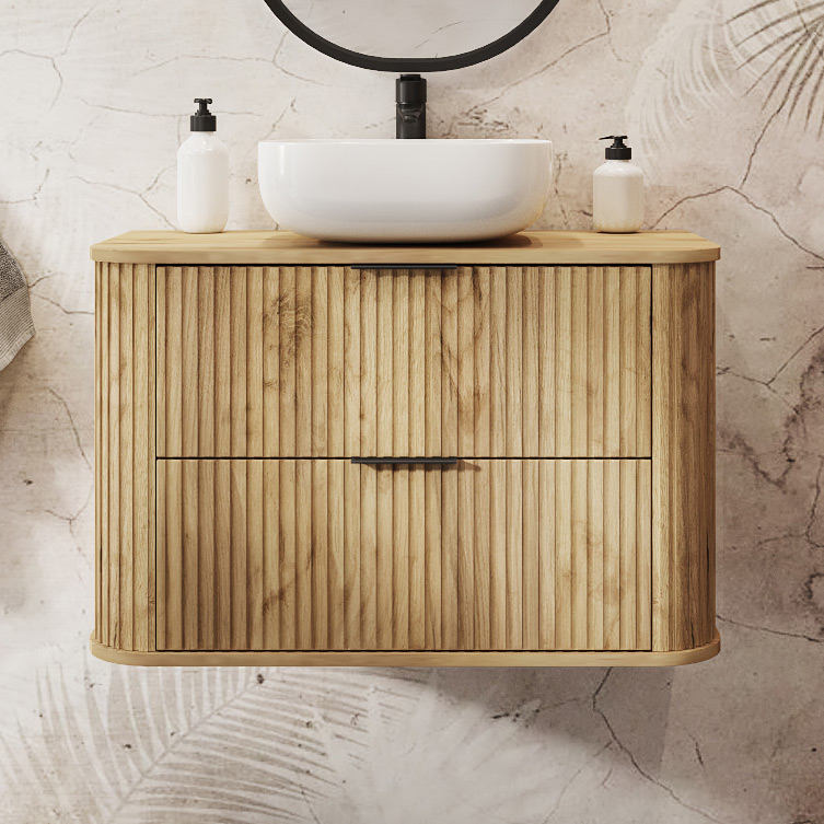 Rodan Elegance szafka z blatem 80,4x41,5x51,7 cm podumywalkowa wisząca dąb - Wysyłka w 24h
