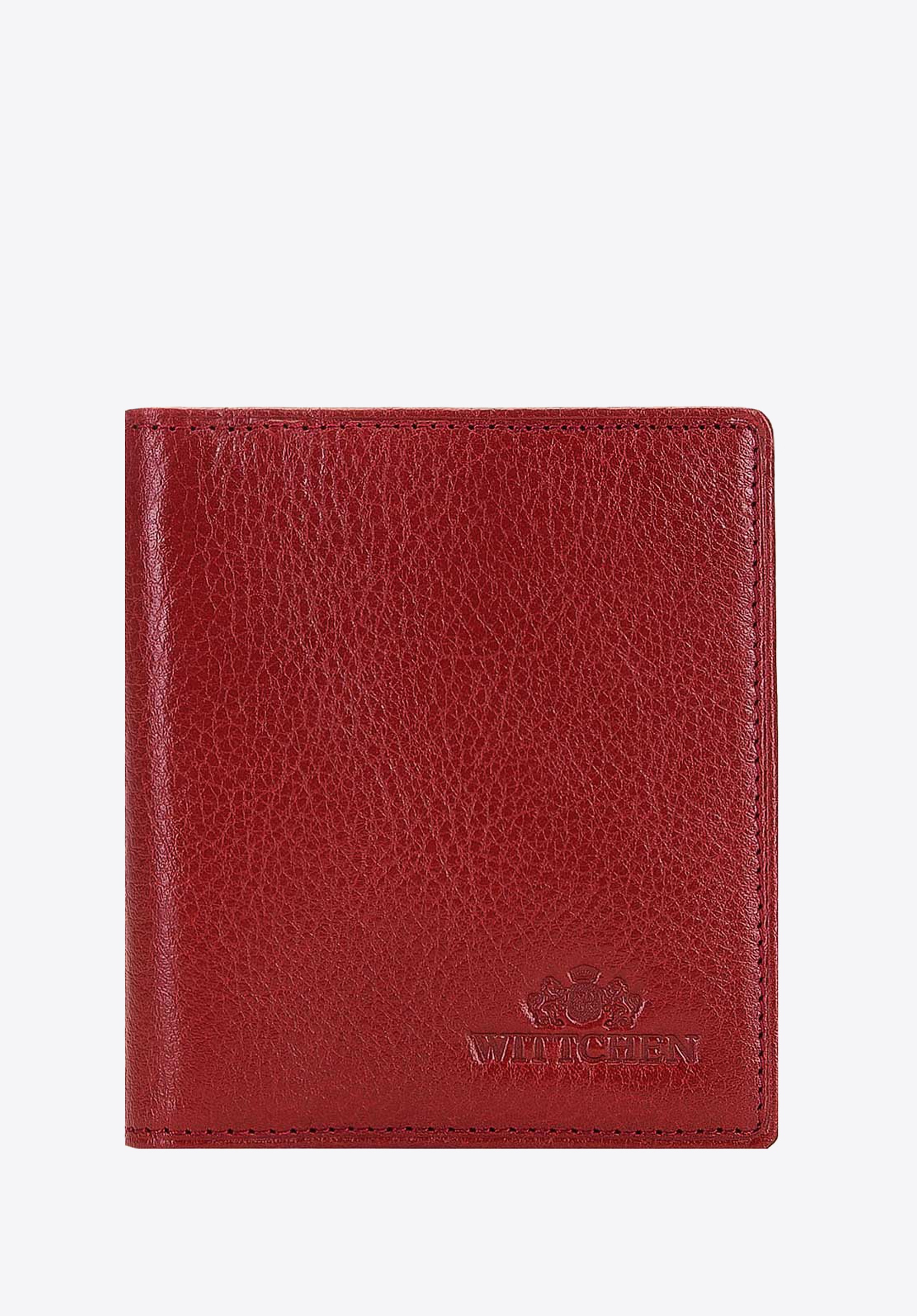 Etui na karty skórzane klasyczne czerwone