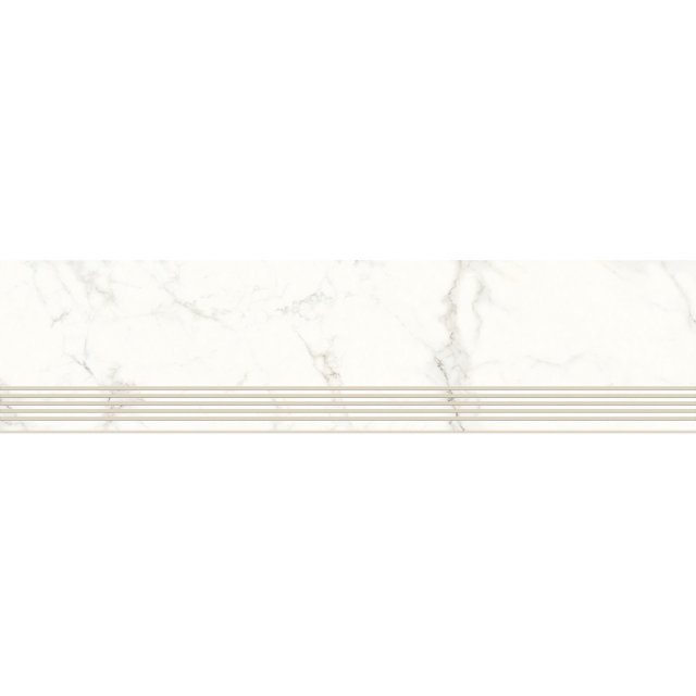 Gres szkliwiony stopnica CALACATTA MILD white satin 29,8x119,8 gat. I