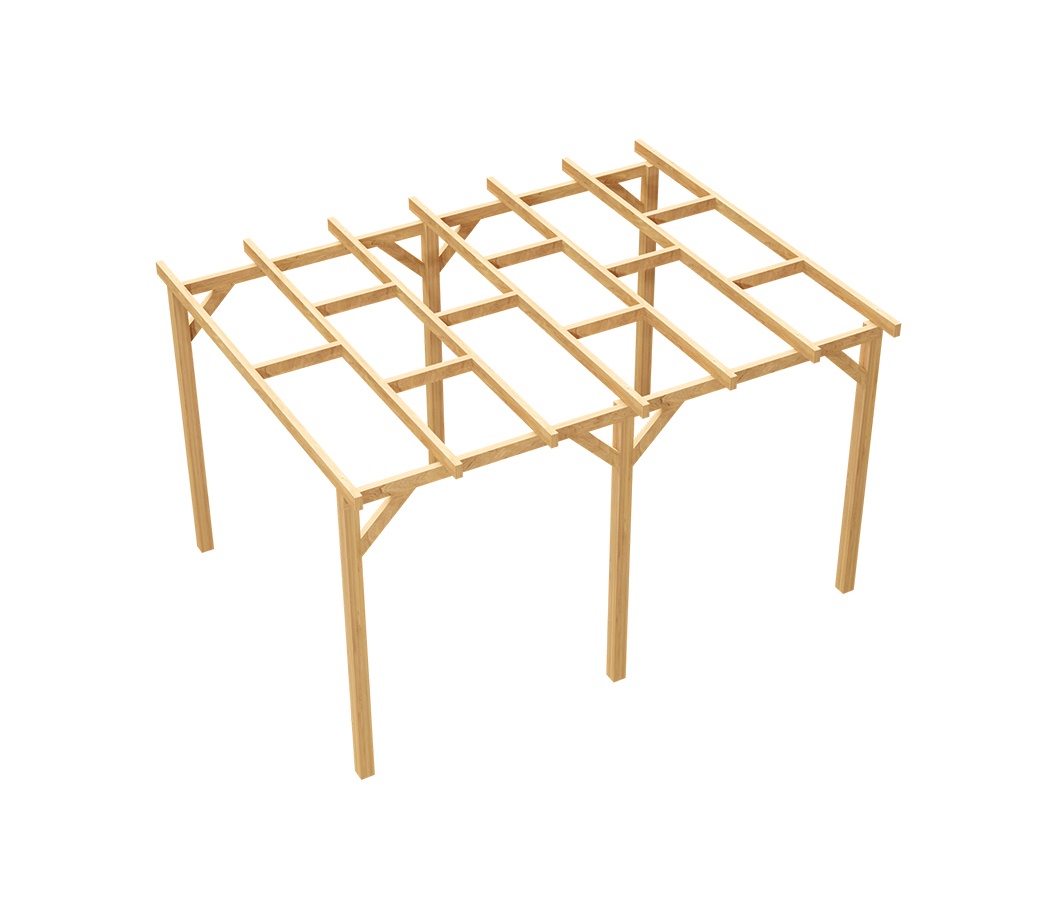 Zadaszenie tarasu 300 x 370 cm pergola ogrodowa wolnostojąca drewniana słupek 240
