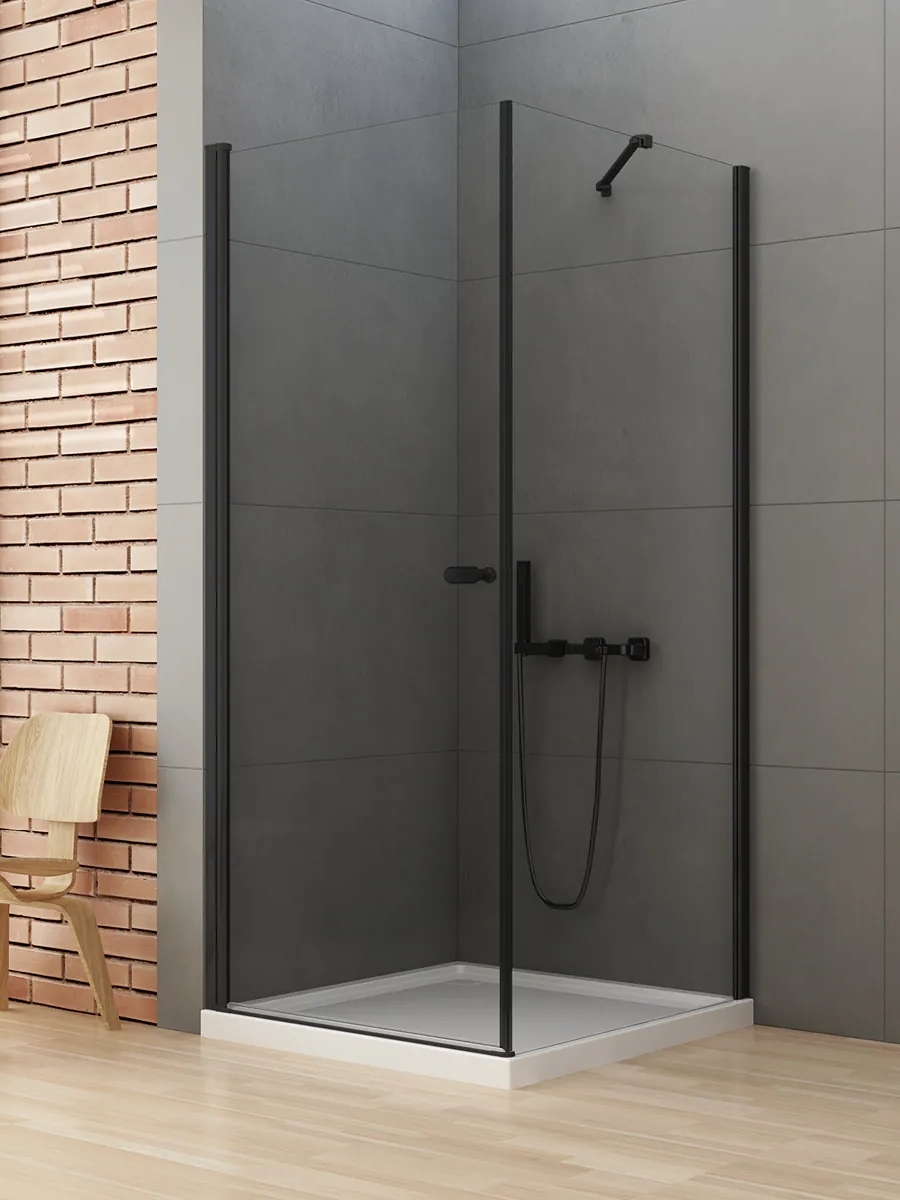 Darmowa Dostawa - Kabina prysznicowa 120x100 cm prostokątna czarny mat/szkło przezroczyste New Trendy New Soleo Black D0232A/D0149B