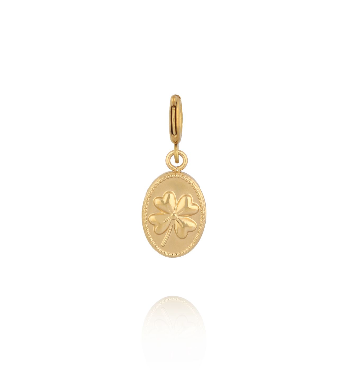 Charms medalion z Czterolistną Koniczyną CHA0014 - By Dziubeka