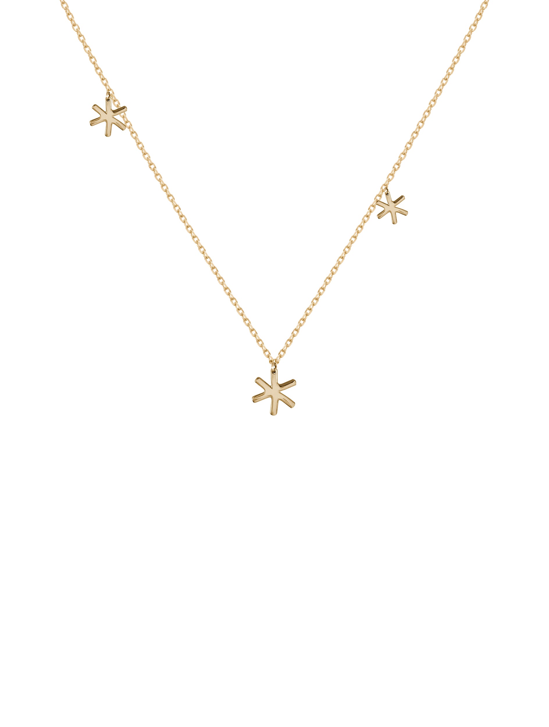 Starlet Necklace N°2 - naszyjnik z zawieszkami w kształcie gwiazdek, 42