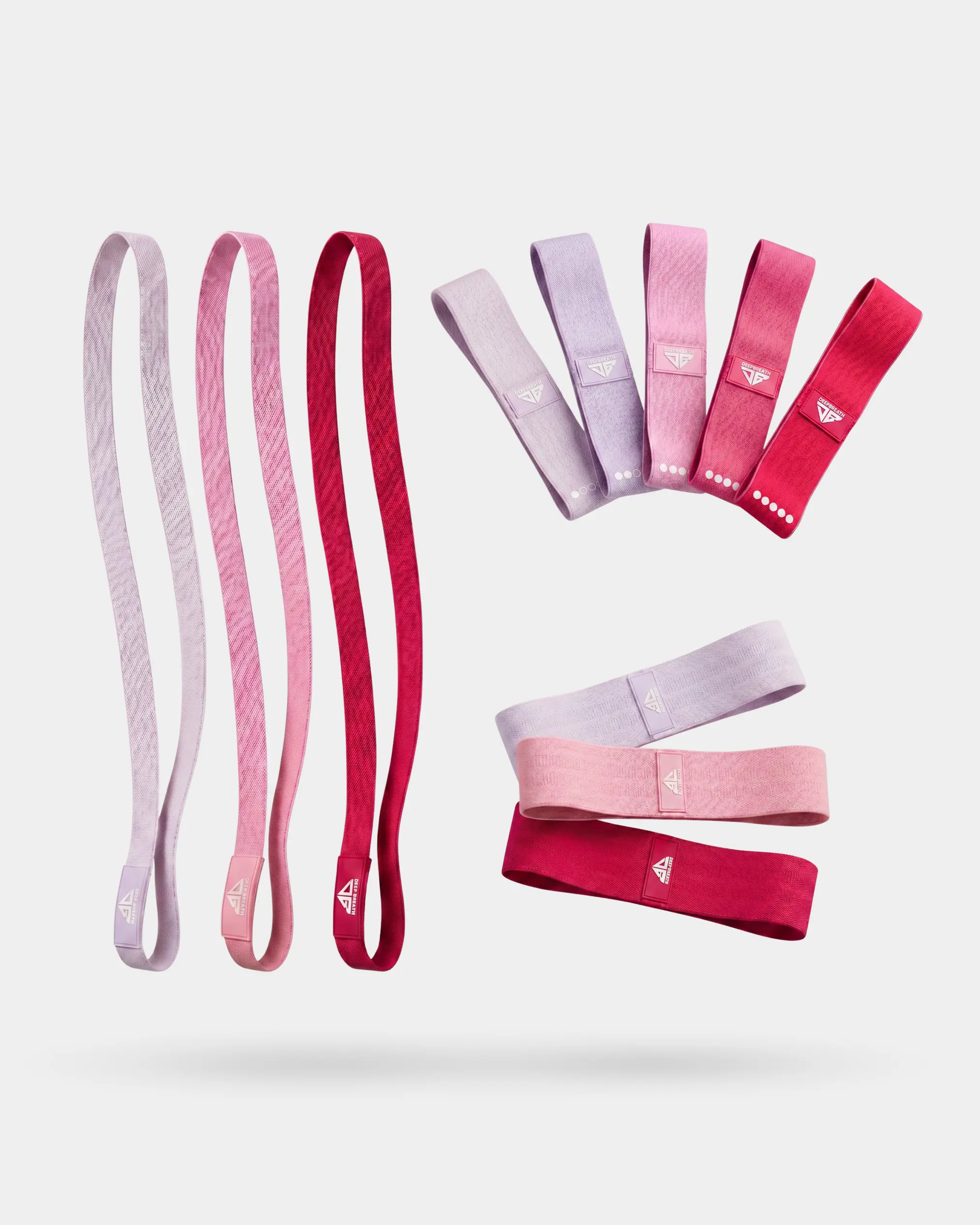 Zestaw gum Pink Passion - Mini Band, Hip Band i Power Band - Deep Breath