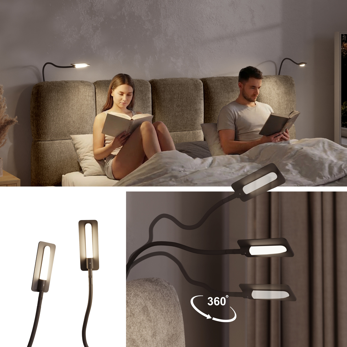 Oświetlenie do łóżka LED zestaw 2szt. READING