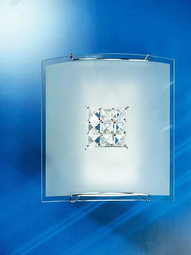 Biały plafon sufitowy kwadratowy do salonu i przedpokoju CRISTAL 28 cm