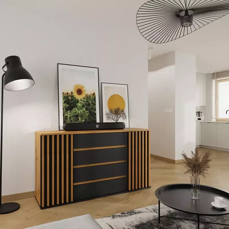 Komoda z szufladami 160 cm lamele NELGARI