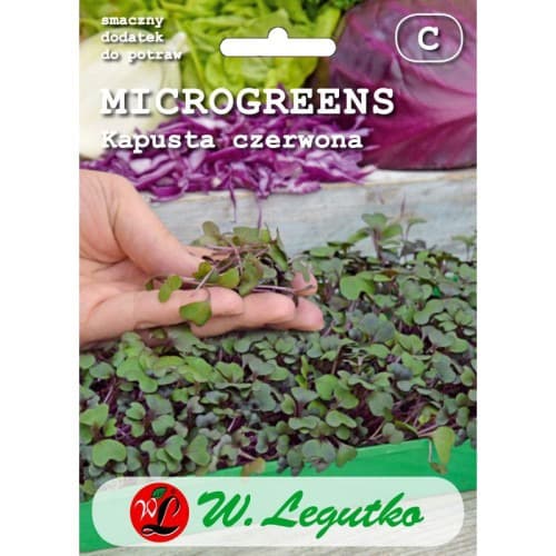 1 szt, Mikrogreen Kapusta czerwona - Nasiona: Ilość w opakowaniu: 4 g