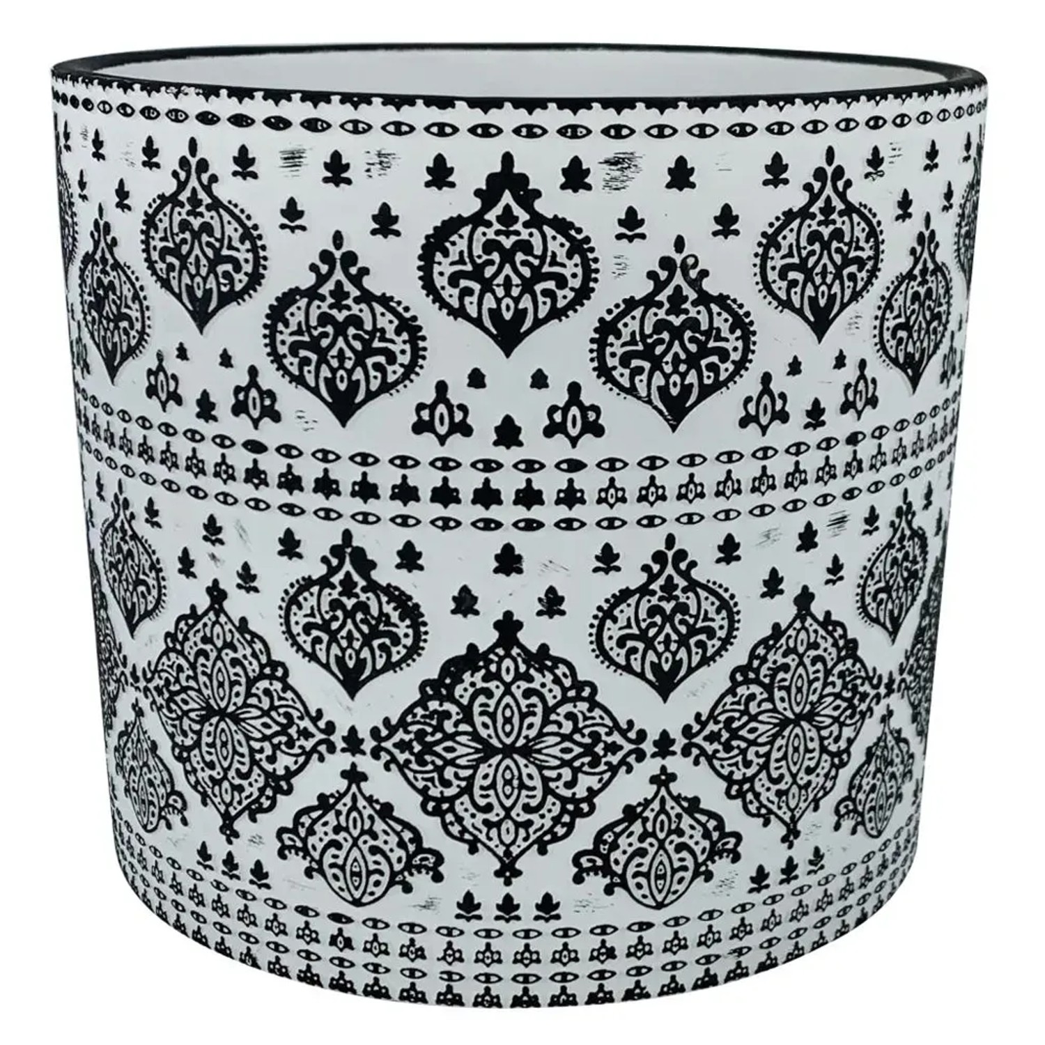 Osłonka India terakota biały/czar - śr. 13 cm